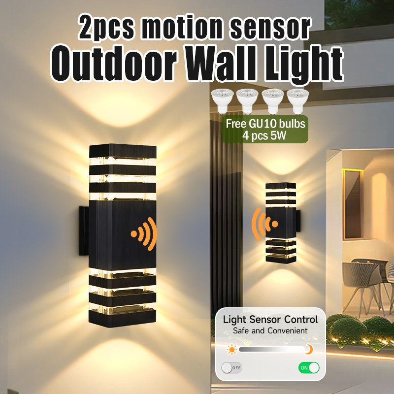 Outdoor Lighting Amazon - เซ็นเซอร์ตรวจจับแสง โคมไฟติดผนังกลางแจ้ง GU10 ไฟตกแต่งผนัง ไฟติดผนังกันน้ำในร่ม ไฟติดผนังภายใน