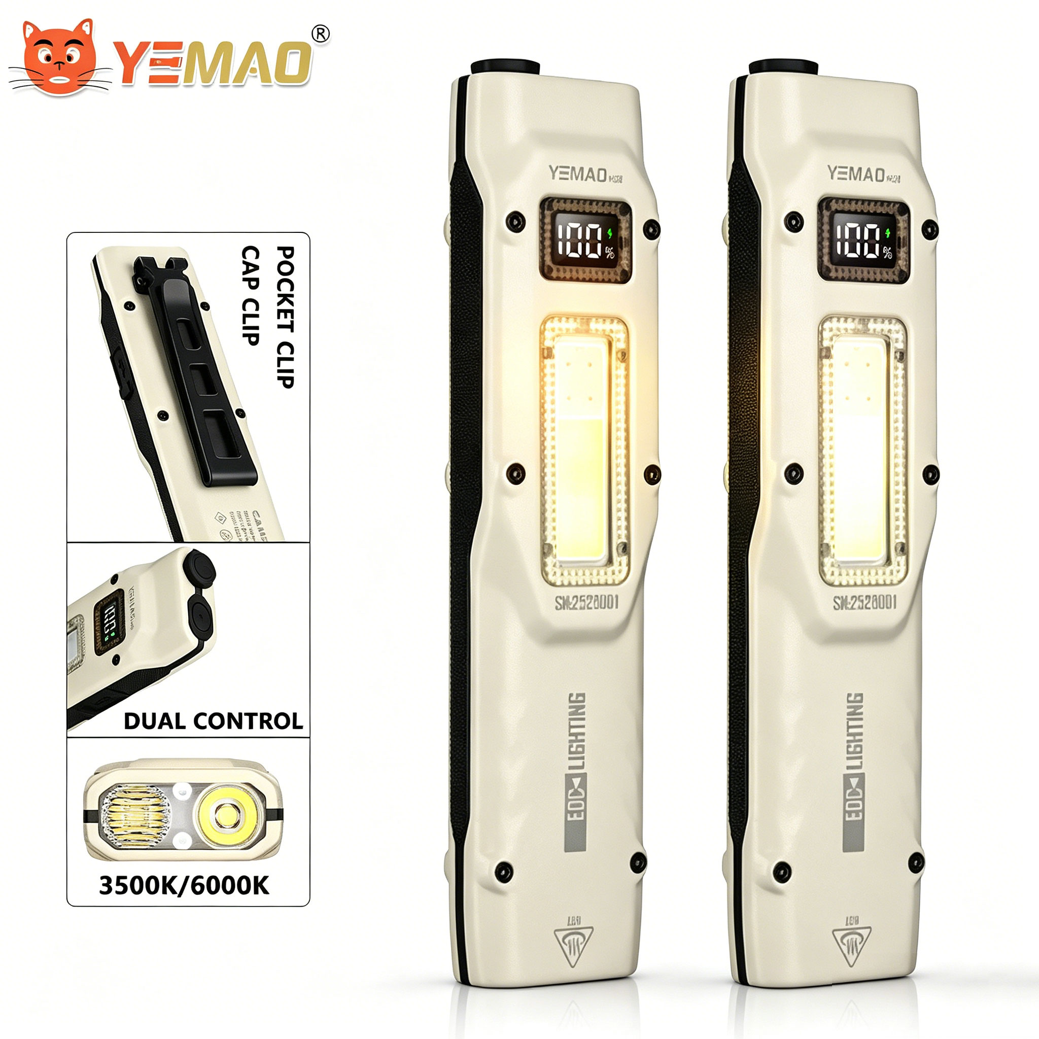 Outdoor Lighting Fixtures - แบบพกพา 880LM YEMAO M28 Ultra-thin ยุทธวิธีทํางานไฟฉาย