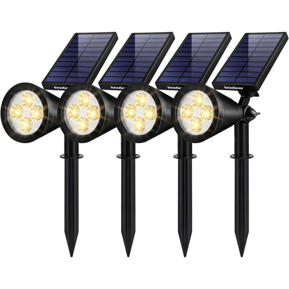 Outdoor Lighting Install - ไฟโซลาร์เซลล์สำหรับภายนอกอาคาร, แสงสีขาวอบอุ่น, กันน้ำ, เปิด/ปิดอัตโนมัติ, ปรับความสว่างได้, ติดตั้งได้