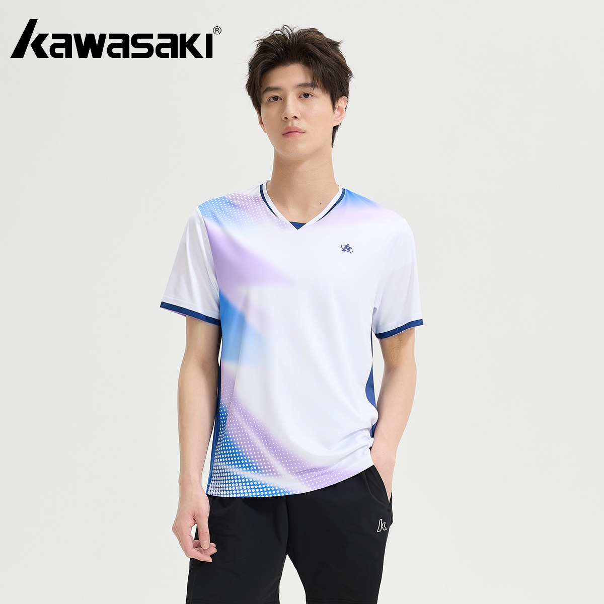 Outdoor Lighting Jersey - เสื้อแบดมินตันแขนสั้นคาวาซากิสำหรับผู้ชาย ระบายอากาศได้ดี แห้งเร็ว น้ำหนักเบา เสื้อเจอร์ซีย์สำหรับวิ่งกลางแจ้ง ฝึกซ้อม