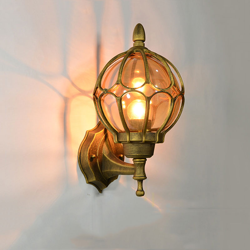 Outdoor Lighting Amazon - ยุโรปโคมไฟติดผนังกันน้ํากลางแจ้ง Retro Villa Garden Porch ไฟในร่มทางเดิน