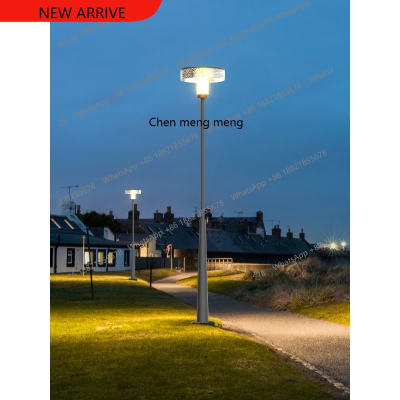 Outdoor Lighting Poles - โคมไฟโซลาร์เซลล์เสาสูงกลางแจ้ง ดีไซน์ทันสมัย เรียบง่าย สำหรับสวน วิลล่า ชุมชน