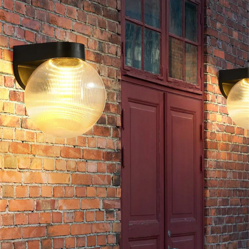Outdoor Lighting Amazon - ทรงกลมโคมไฟติดผนังกลางแจ้ง IP65 กันน้ํา Milky Round Wall