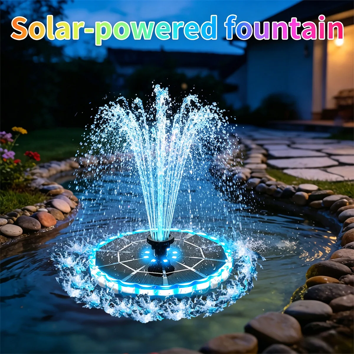 Outdoor Lighting Kits - น้ำพุพลังงานแสงอาทิตย์ 3.5W สำหรับสวน บ่อน้ำในร่ม ชุดปั๊มน้ำพุพลังงานแสงอาทิตย์ พร้อมหัวฉีด