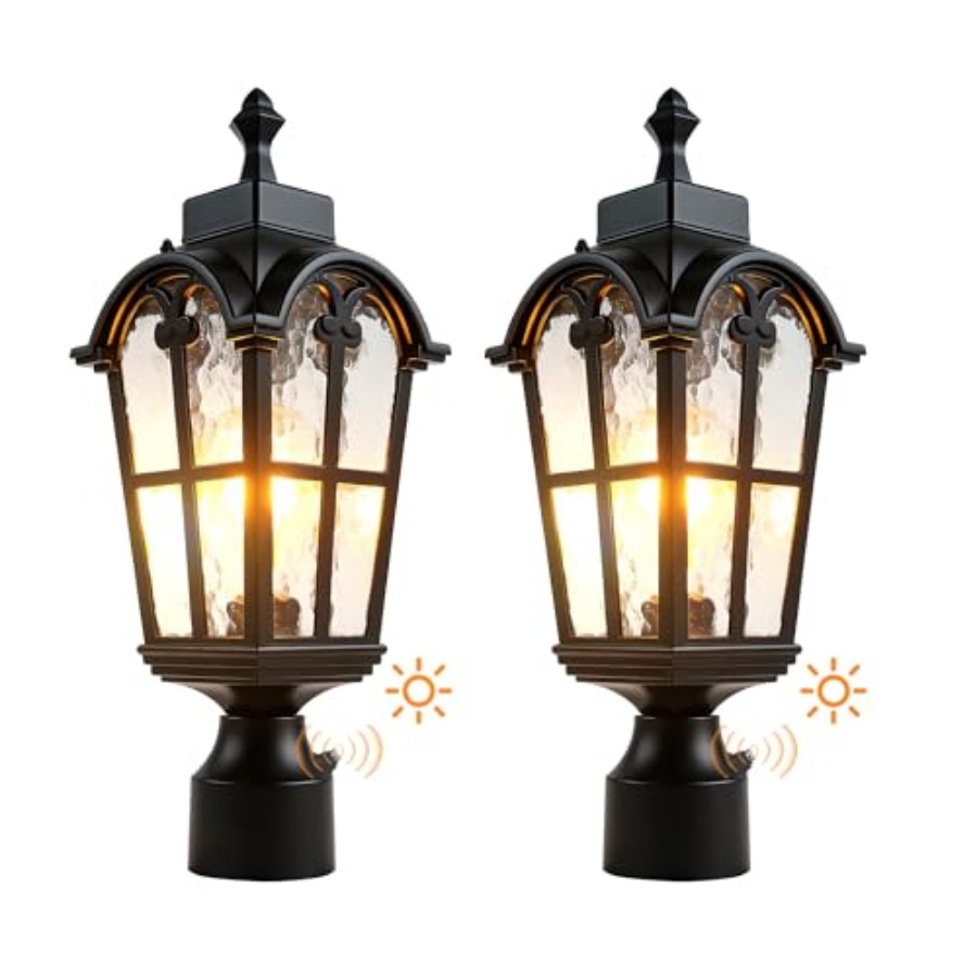 Outdoor Lighting Fixtures - ไฟเสาภายนอกแบบเซ็นเซอร์ โคมไฟเสาภายนอกแบบกันน้ำ โคมไฟภายนอกแบบกันสนิม ไฟเสาภายนอกแบบกันน้ำสำหรับประตูหน้าบ้าน