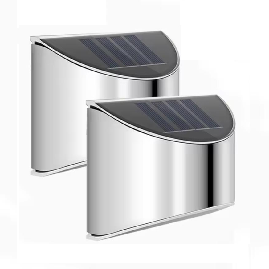 Outdoor Lighting Amazon - ไฟสวนพลังงานแสงอาทิตย์ 2 ชิ้น โคมไฟติดผนังสแตนเลสสำหรับลานบ้าน กันน้ำ ใช้ภายนอกอาคาร