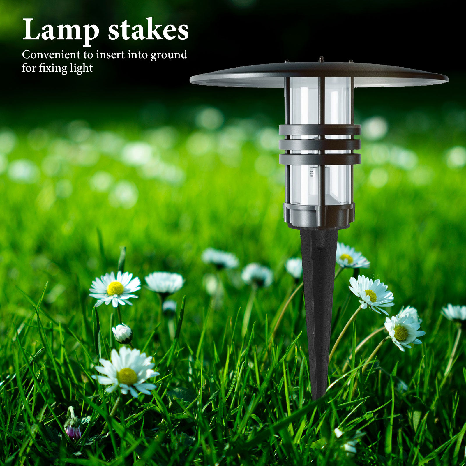 Outdoor Lighting Ground - เสาเสียบดิน 6 ชิ้น อะลูมิเนียมอัลลอย ทนทาน สำหรับติดตั้งไฟสวนกลางแจ้ง