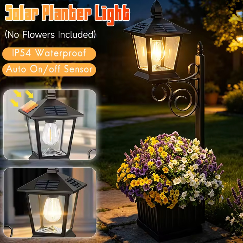 Outdoor Lighting Ground - โคมไฟสวนพลังงานแสงอาทิตย์ 2-in-1 แสงวอร์มไวท์ สำหรับภายนอกอาคาร กันน้ำ ใช้งานได้หลากหลาย
