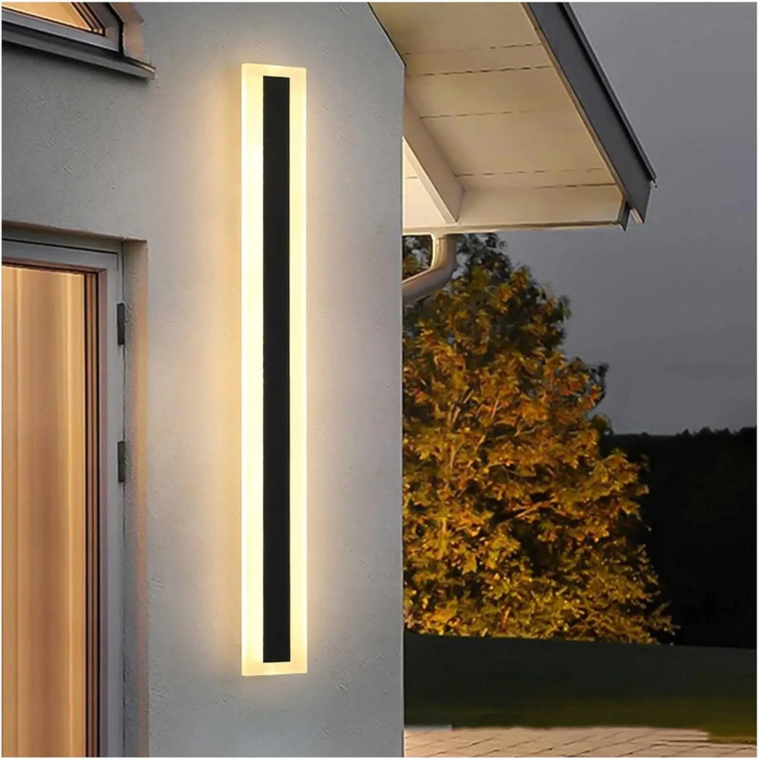 Solar Wall Sconce - โคมไฟติดผนัง LED แบบสามสี, โคมไฟติดผนังแบบแถบยาวทันสมัย, โคมไฟแสงสว่าง 3000K,