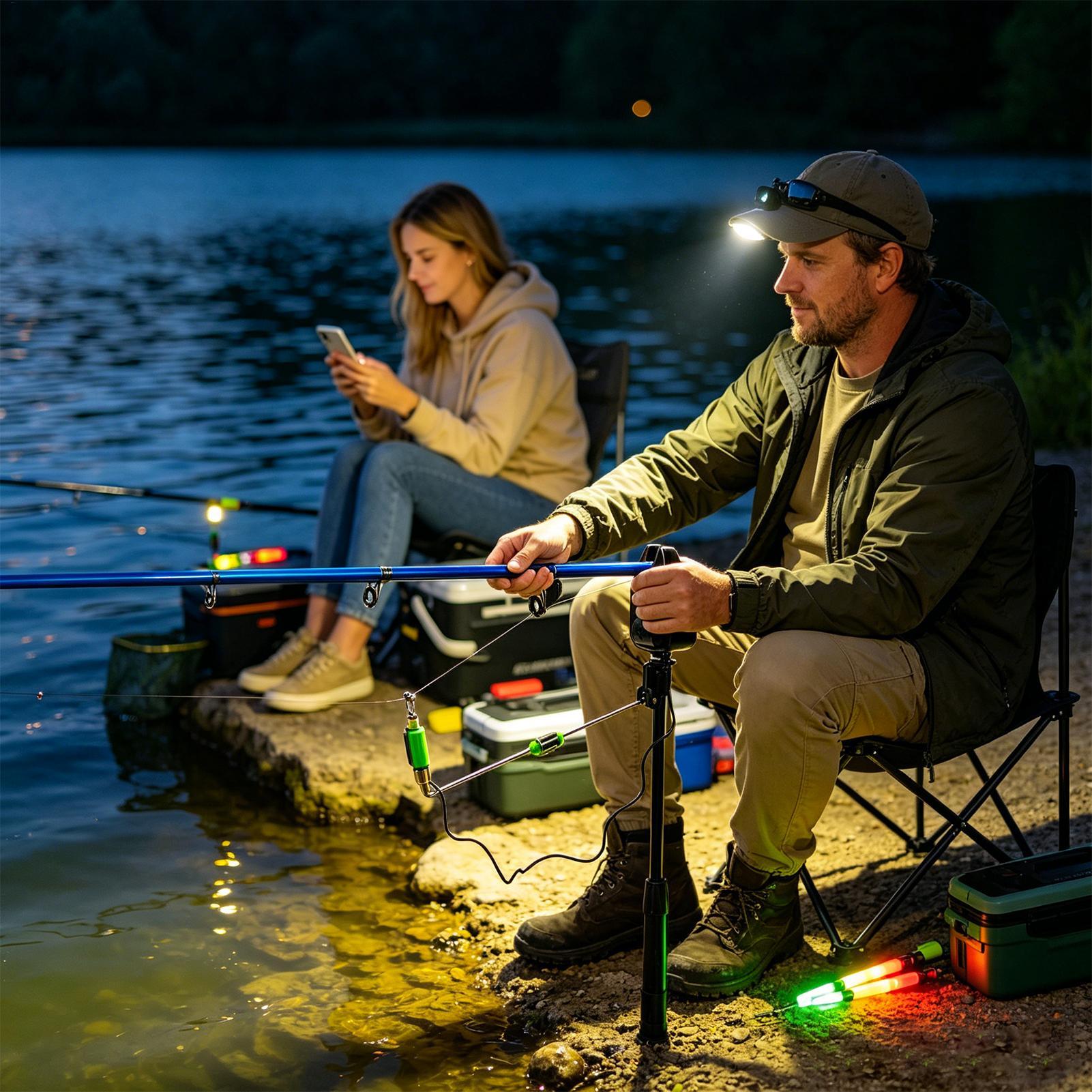 Outdoor Lighting Poles - สัญญาณเตือนปลาแบบไร้สาย ใช้แบตเตอรี่ สำหรับคันเบ็ด อุปกรณ์เตือนการกัดแบบอิเล็กทรอนิกส์ สำหรับชาวประมง คุณพ่อ