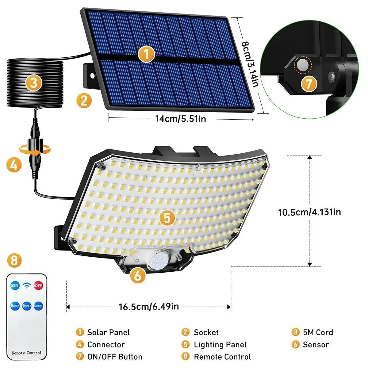 234LED ไฟพลังงานแสงอาทิตย์กลาง - Outdoor Lighting With Sensor บทวิจารณ์และราคา