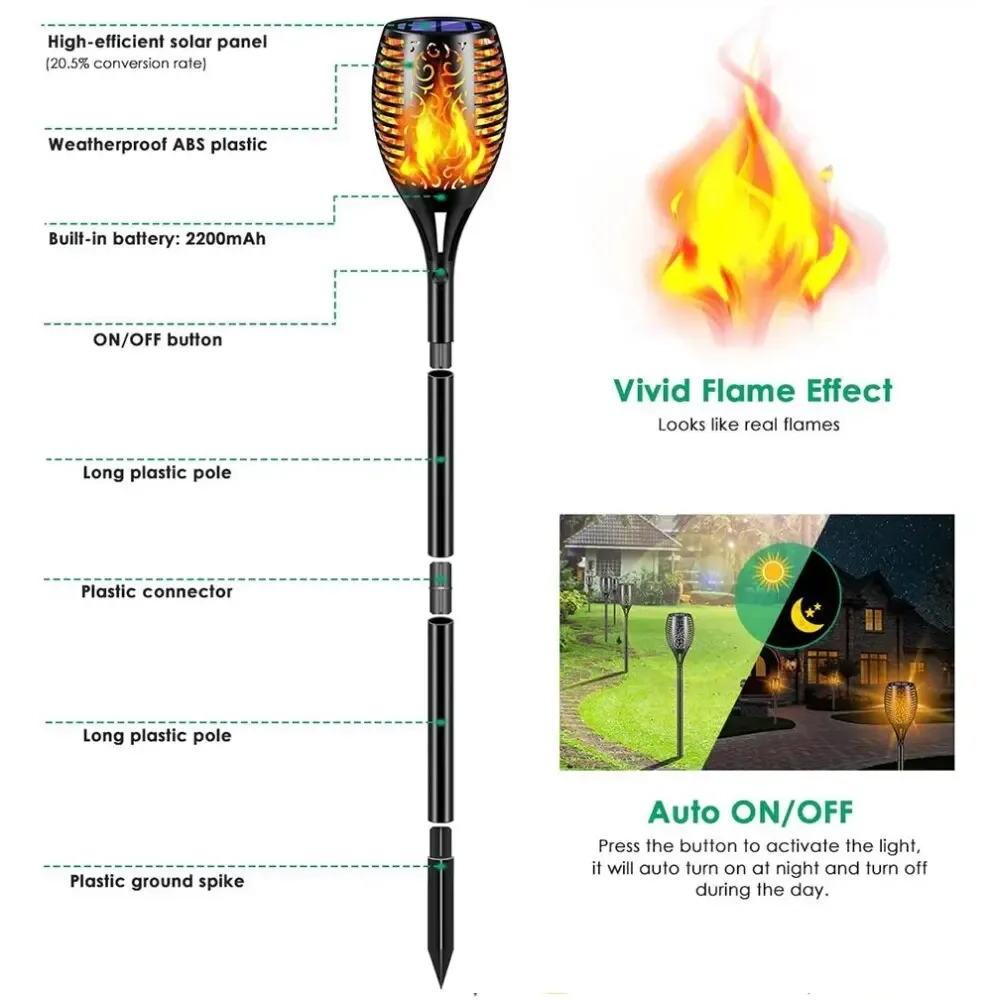 ไฟฉายสวนพลังงานแสงอาทิตย์กลางแ - Fire Torch Solar บทวิจารณ์และราคา