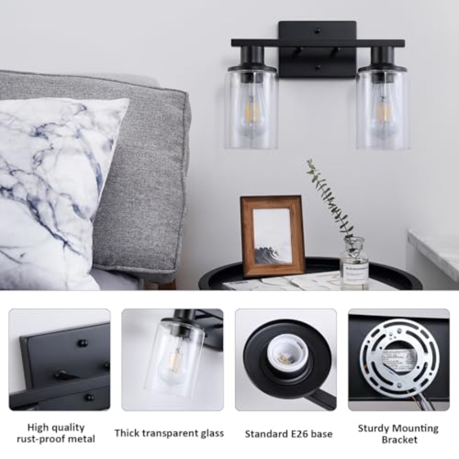 โคมไฟห้องน้ำแบบด้านติดตั้งเหนื - Solar Wall Sconce บทวิจารณ์และราคา