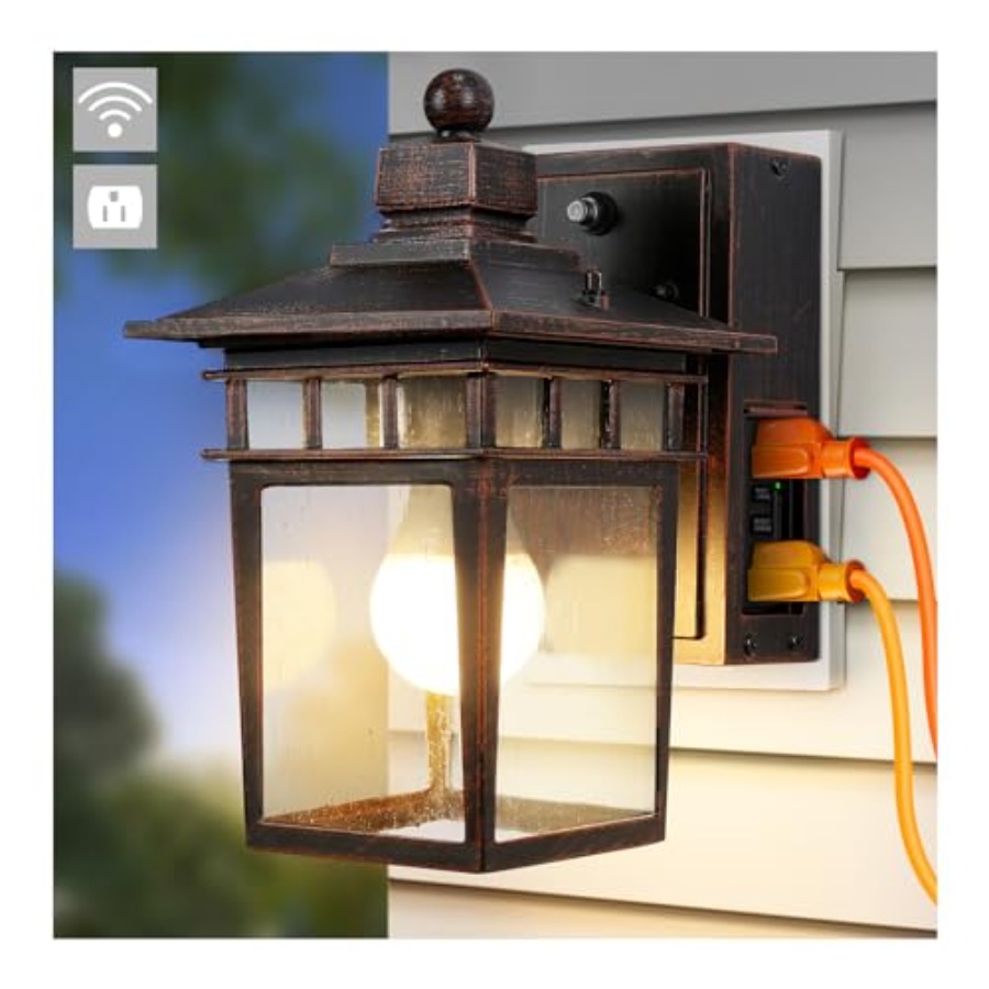 ไฟส่องสว่างภายนอกพร้อมเต้ารับ  - Solar Wall Sconce บทวิจารณ์และราคา