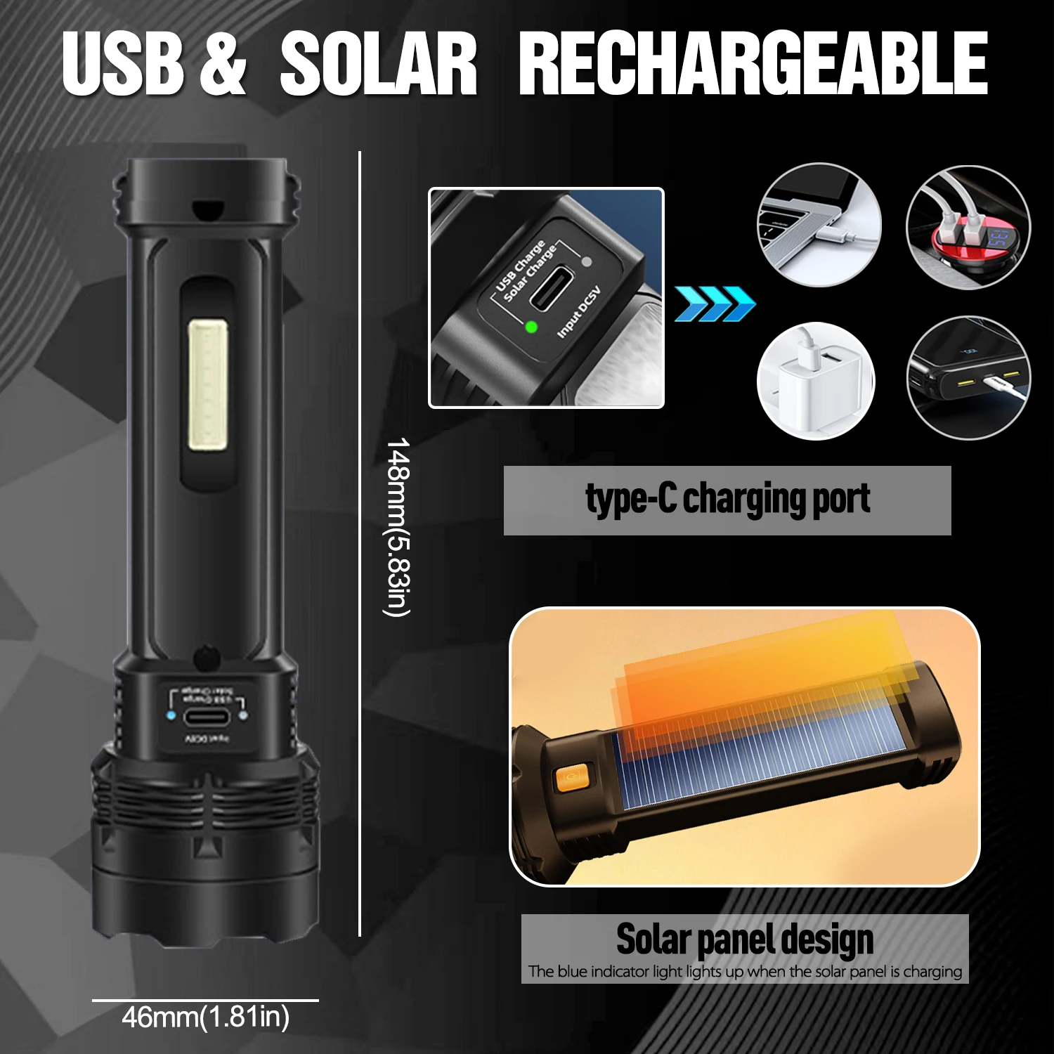 ไฟฉายพลังงานแสงอาทิตย์ไฟฉายแบบ - Fire Torch Solar บทวิจารณ์และราคา
