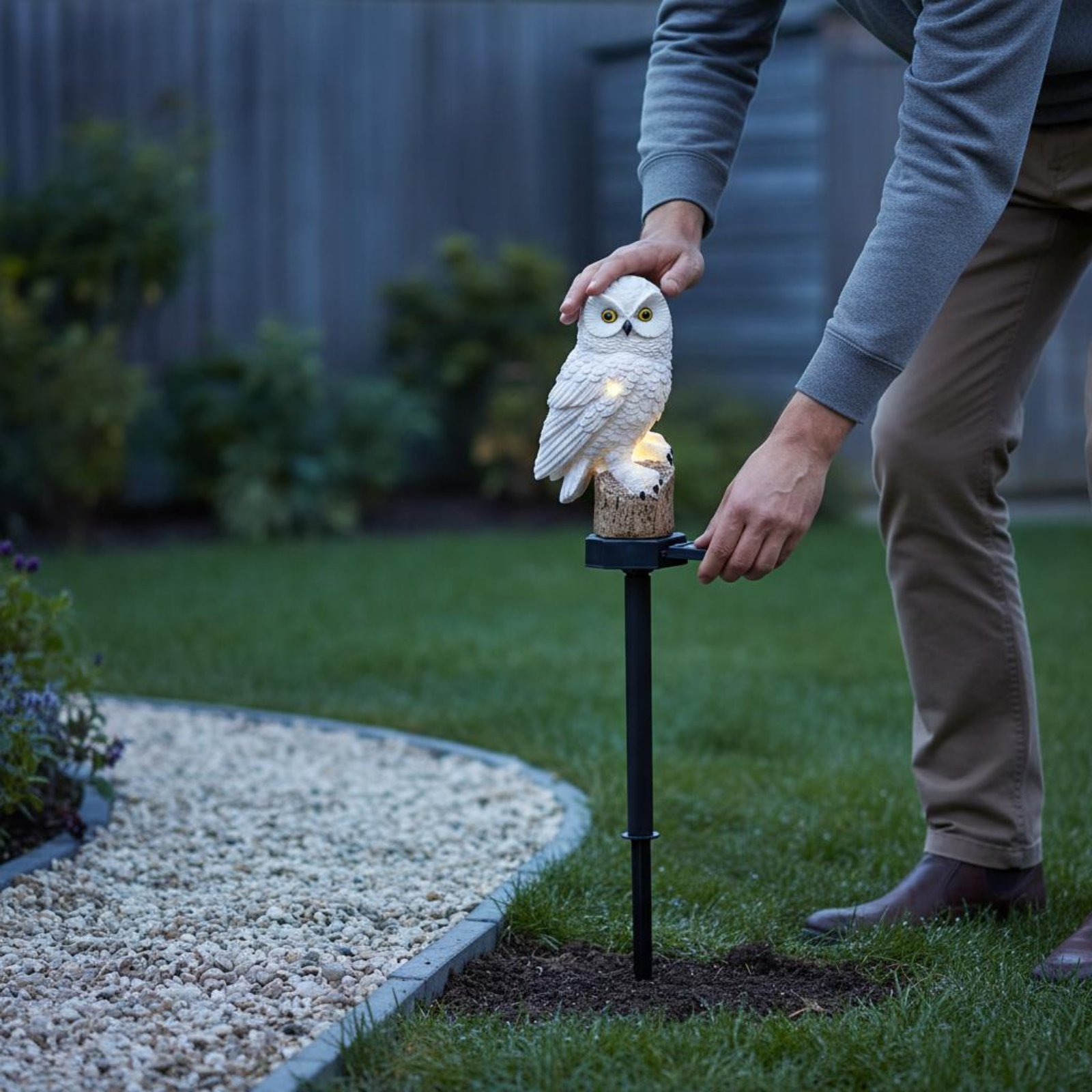 ไฟรูปนกฮูกพลังงานแสงอาทิตย์ ไฟ - Outdoor Lighting Install บทวิจารณ์และราคา