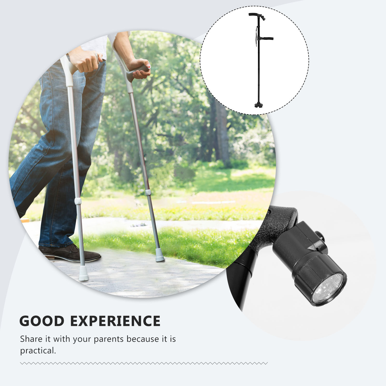 ไม้เท้าพับได้พร้อมไฟ LED ปรับร - Outdoor Lighting Poles บทวิจารณ์และราคา