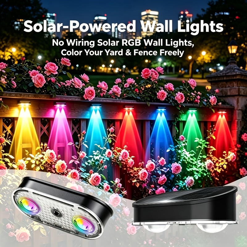 ไฟรั้วโซลาร์เซลล์ RGB IP44, 8  - Outdoor Lighting Amazon บทวิจารณ์และราคา