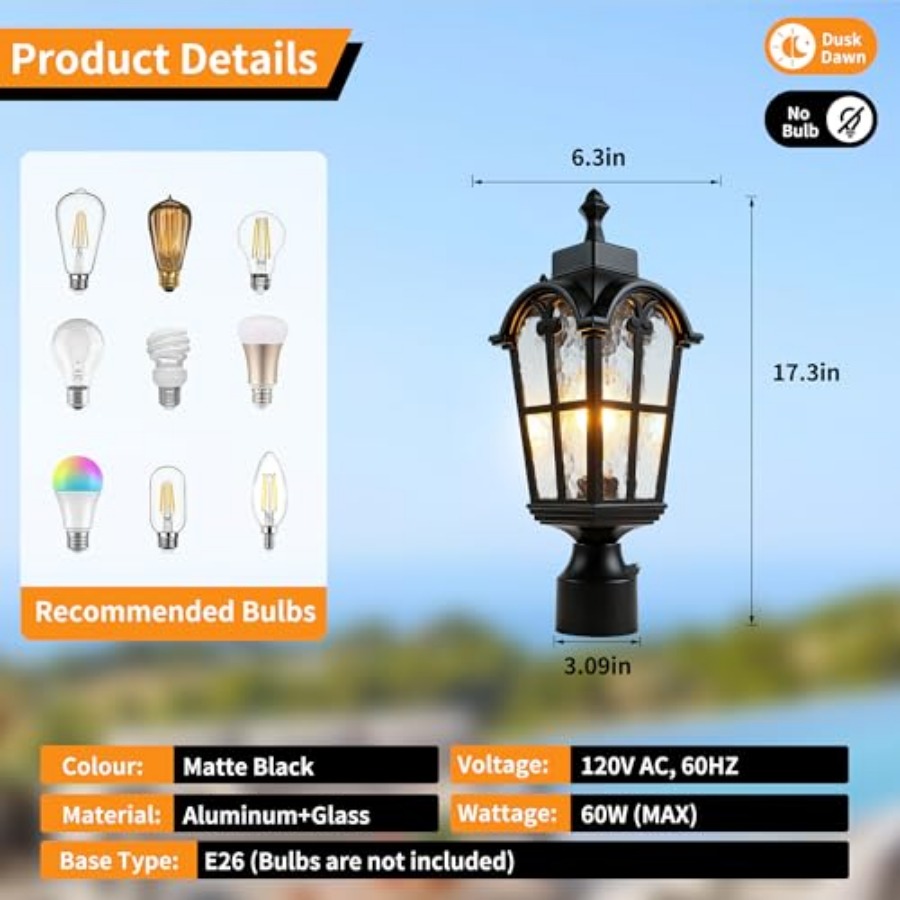 ไฟเสาภายนอกแบบเซ็นเซอร์ โคมไฟเ - Outdoor Lighting Fixtures บทวิจารณ์และราคา