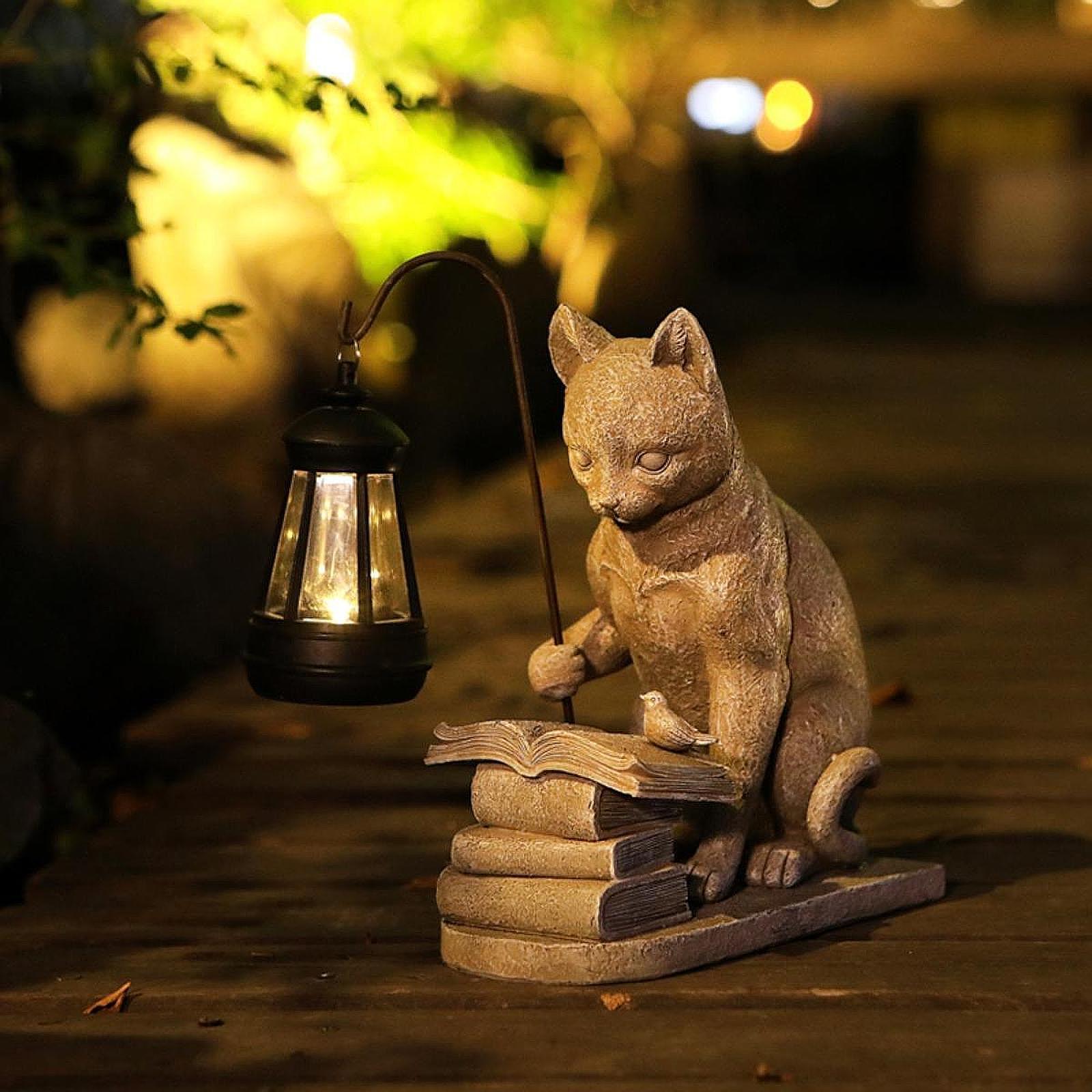 รูปปั้นแมวพลังงานแสงอาทิตย์ขนา - Outdoor Lighting Traditional บทวิจารณ์และราคา