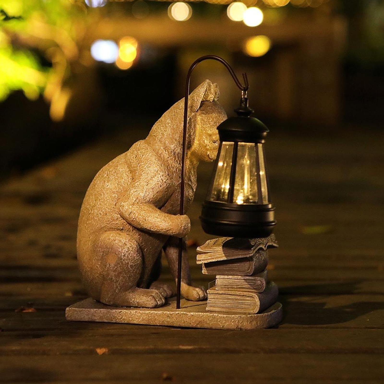 รูปปั้นแมวพลังงานแสงอาทิตย์ขนา - Outdoor Lighting Traditional บทวิจารณ์และราคา