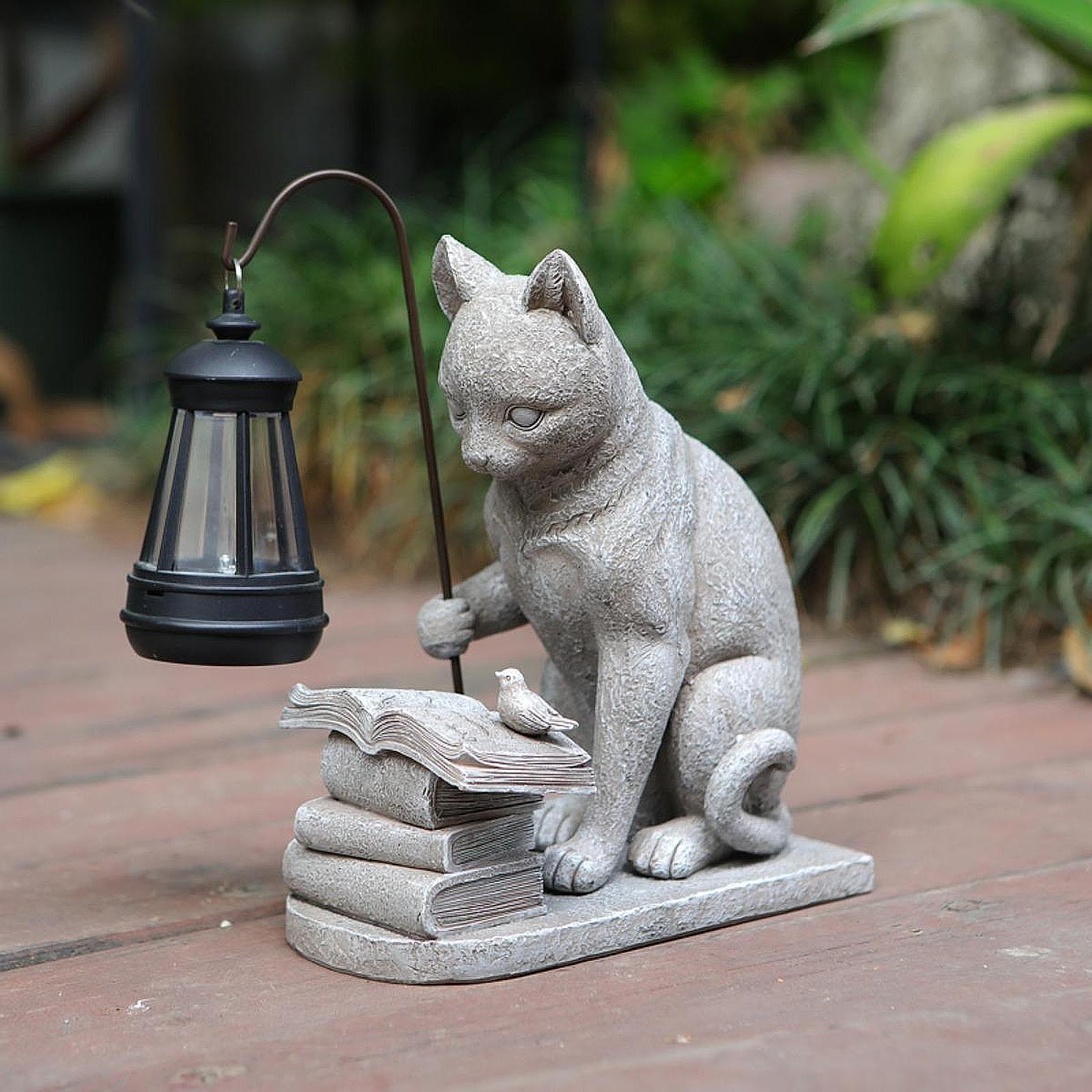 รูปปั้นแมวพลังงานแสงอาทิตย์ขนา - Outdoor Lighting Traditional บทวิจารณ์และราคา