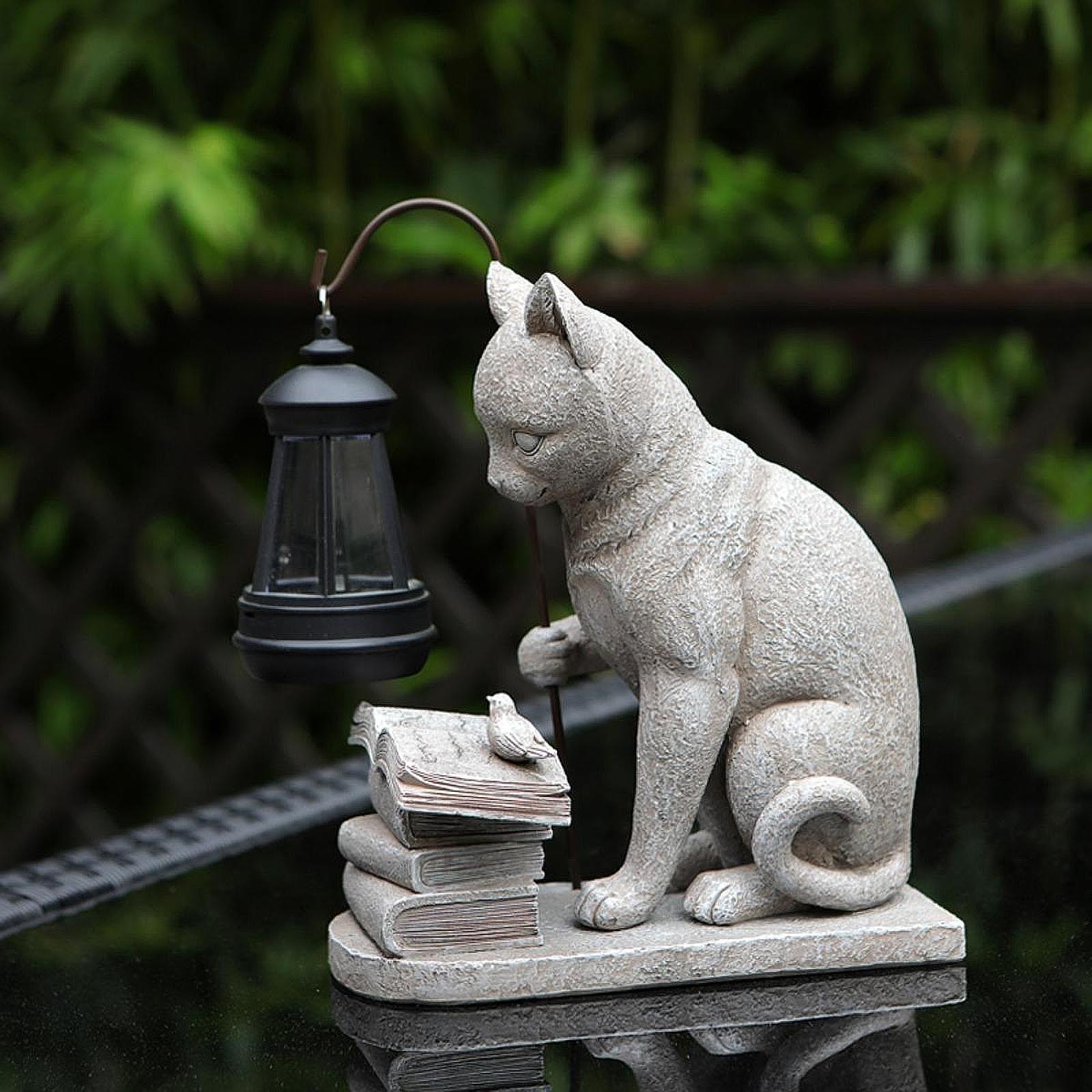 รูปปั้นแมวพลังงานแสงอาทิตย์ขนา - Outdoor Lighting Traditional บทวิจารณ์และราคา