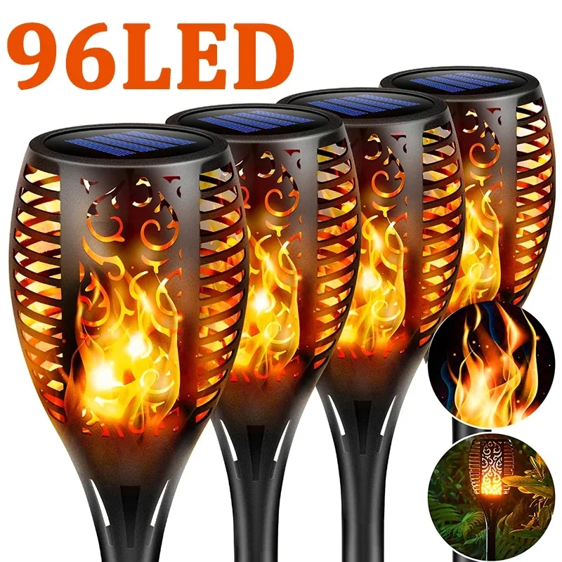 96 LED กลางแจ้งไฟฉายพลังงานแสง - Fire Torch Solar บทวิจารณ์และราคา