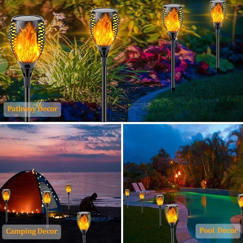 96 LED กลางแจ้งไฟฉายพลังงานแสง - Fire Torch Solar บทวิจารณ์และราคา