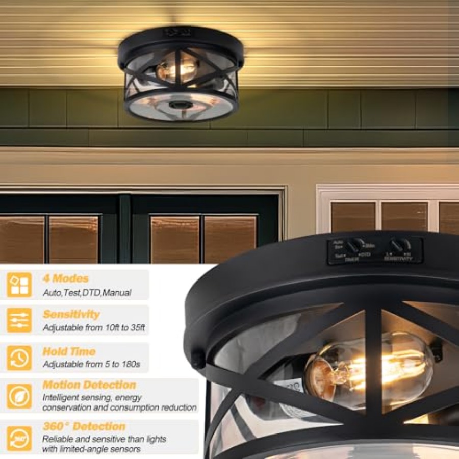 ไฟเพดานกลางแจ้งแบบมีเซ็นเซอร์ต - Outdoor Lighting With Sensor บทวิจารณ์และราคา
