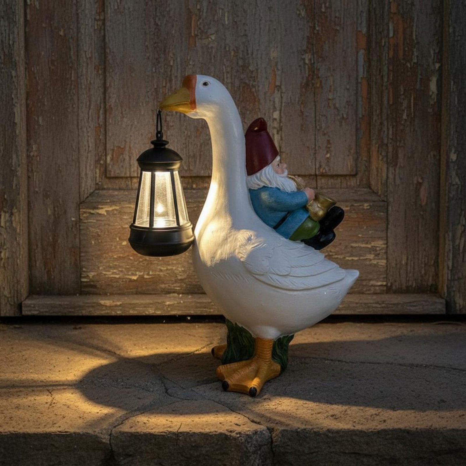 รูปปั้นโนมขี่ห่าน โคมไฟโซลาร์ร - Outdoor Lighting Traditional บทวิจารณ์และราคา
