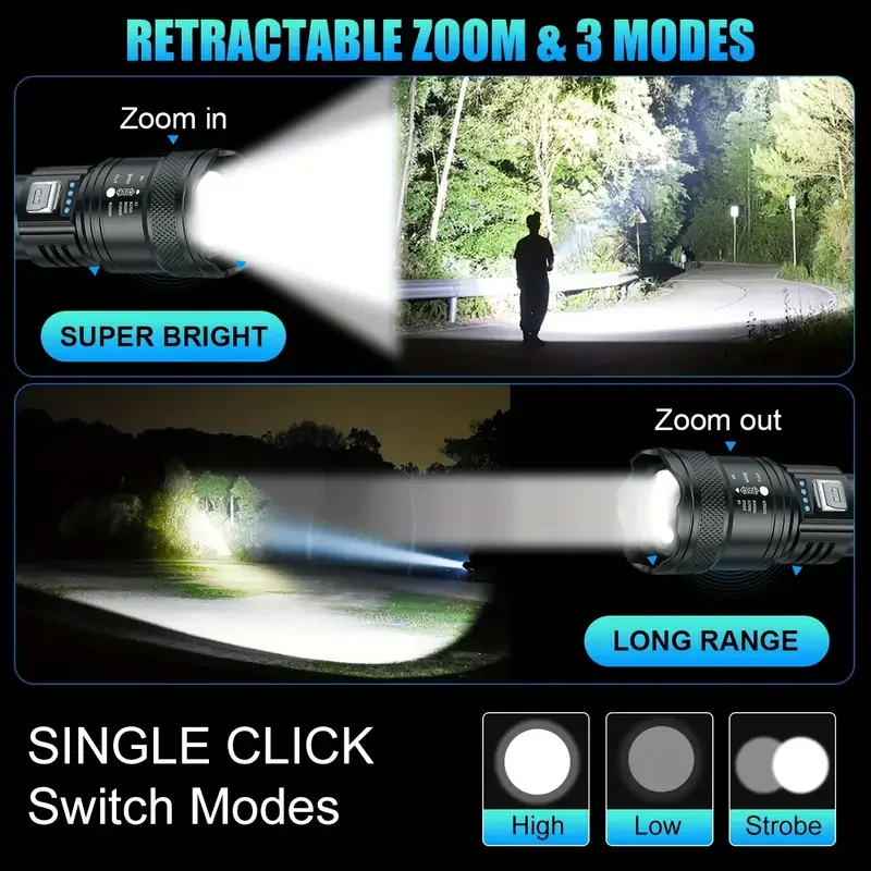 ไฟฉาย LED ยุทธวิธี 2000LM ชาร์ - Outdoor Lighting Fixtures บทวิจารณ์และราคา
