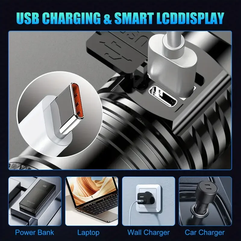 ไฟฉาย LED ยุทธวิธี 2000LM ชาร์ - Outdoor Lighting Fixtures บทวิจารณ์และราคา